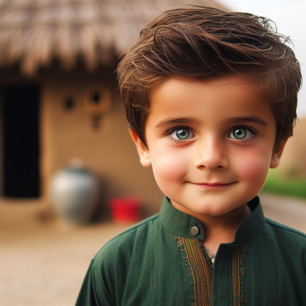 Hypnotiserende Pakistan charme verkennen de allure van een blauw-eyed individu in boeiende landschappen