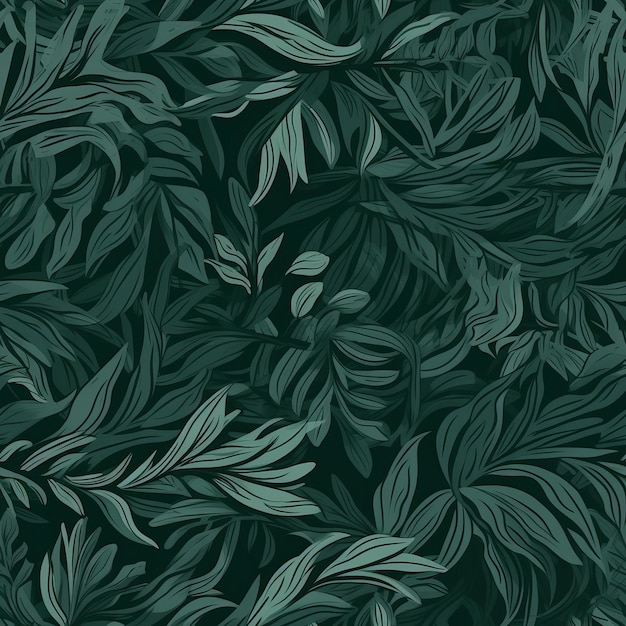 Hypothetical botanical foliage establishment in green highlighting tropical plants makes make plans and leaf branches come full circle as a establishment Seamless pattern AI Generated