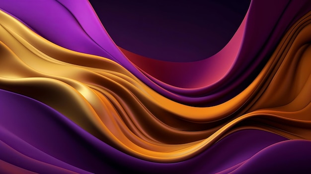 Hypothetical Foundation with Wave Shinning Gold and Purple Point Silk Surface AI Generated