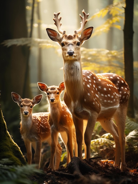 Hypperealistic hd animals Deer in wild nature High quality photo Generated ai