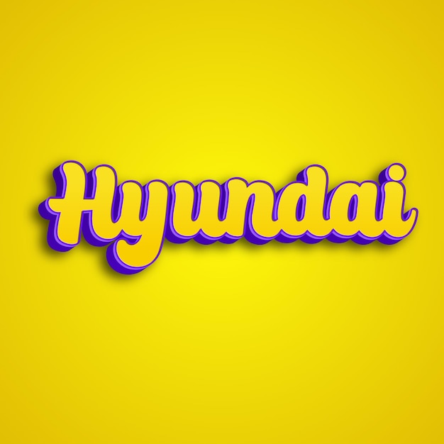 Hyundai typography 3d design yellow pink white background photo jpg