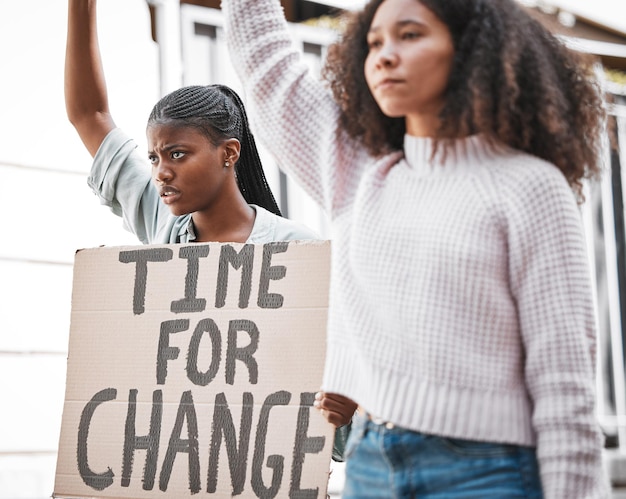 I am not free while any woman is unfree Shot of women protesting in the city