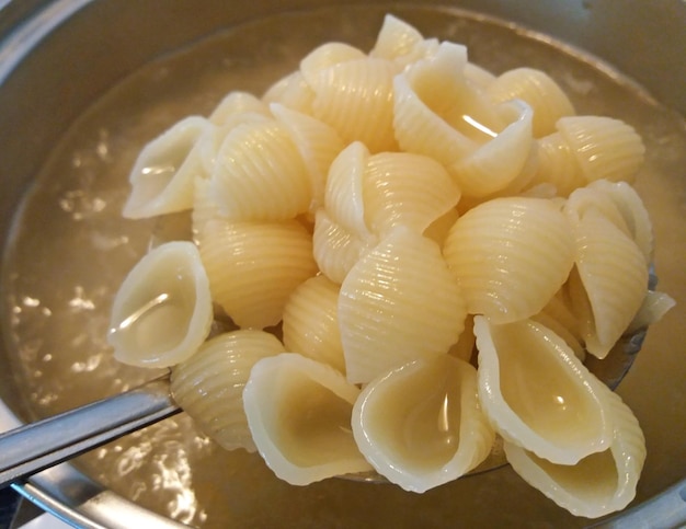 I am kooking pasta close up photo