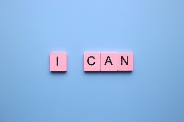 I can, on a blue background