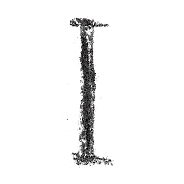 I Handgeschreven houtskool alfabet