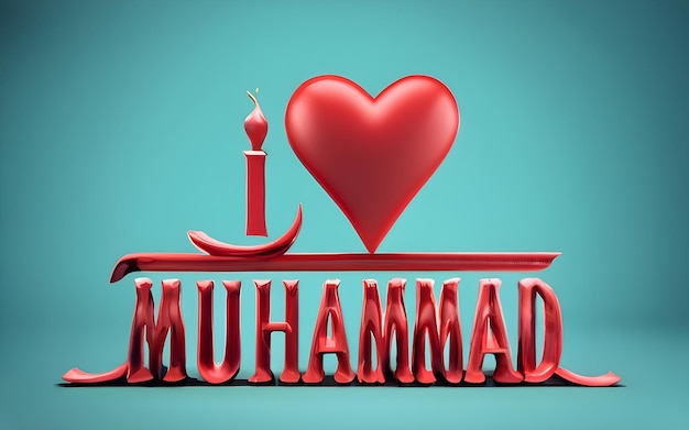 Photo i love muhammad illustration