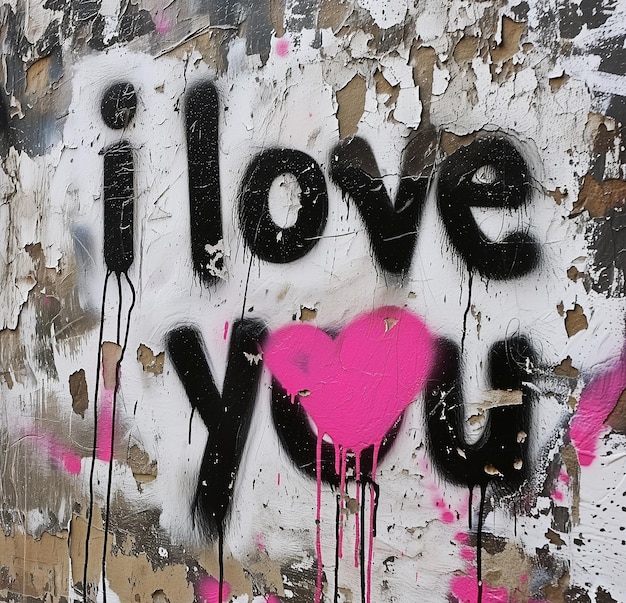 Photo i love you graffiti