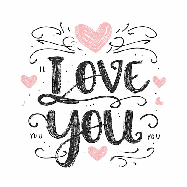i love you lettering