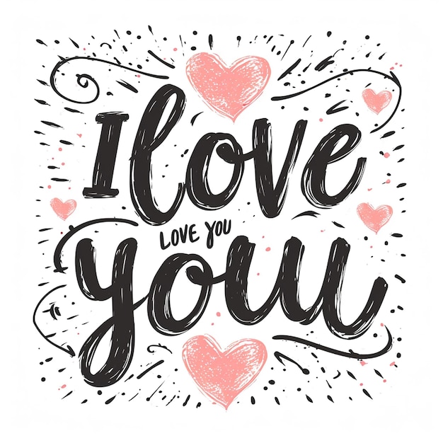 A i love you lettering