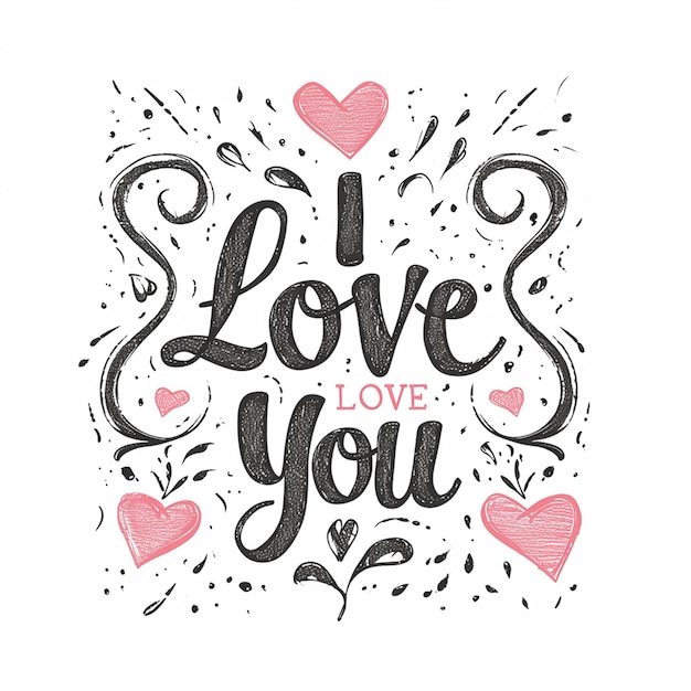 Photo i love you lettering