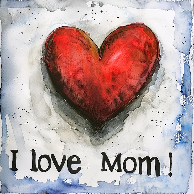 Photo i love you mom red heart