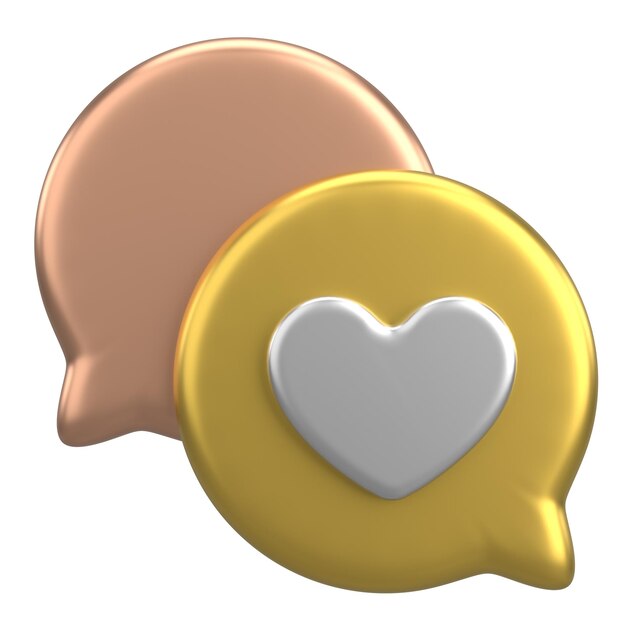 Photo i love you speech bubble 3d illustration