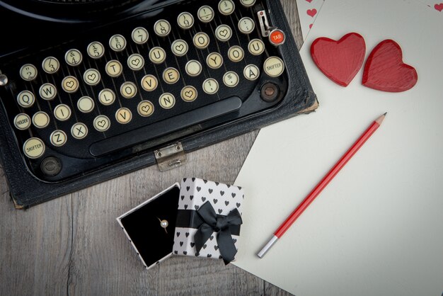 I love you with typewriter for Valentine's day