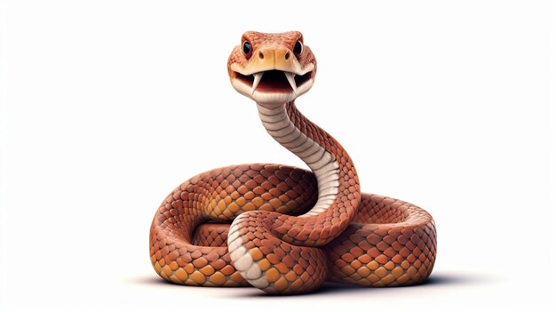 I want a professional 3D cartoon image of a snake without Generative ai