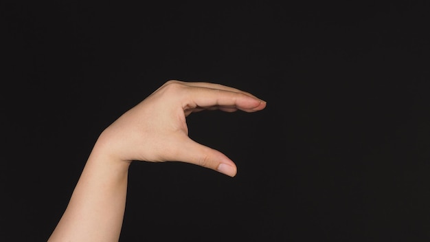 I want to talk hand sign on black background
