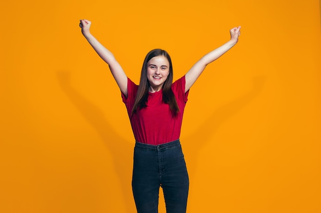 I won Winning success happy teen girl celebrating being a winner Dynamic image