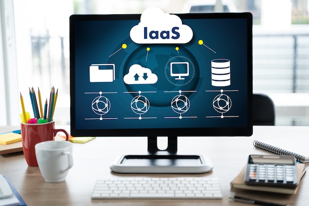 Инфраструктура IaaS как услуга на экране Оптимизация бизнес-процессов Интернет и сеть IaaS