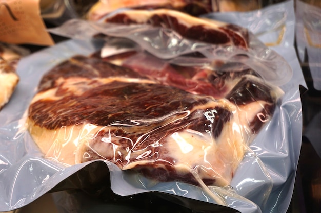 Iberian ham packaged to ship abroad