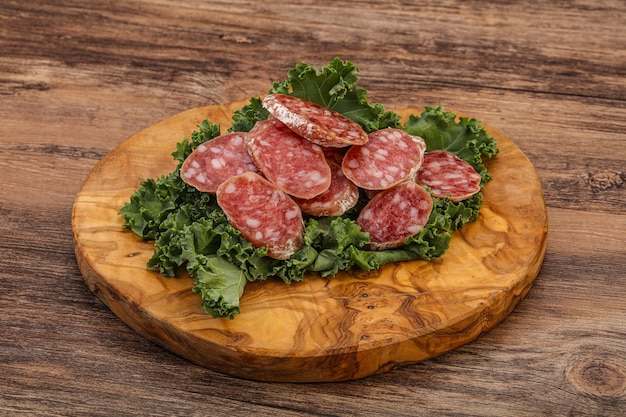 Iberian pork Fuet sausage slices