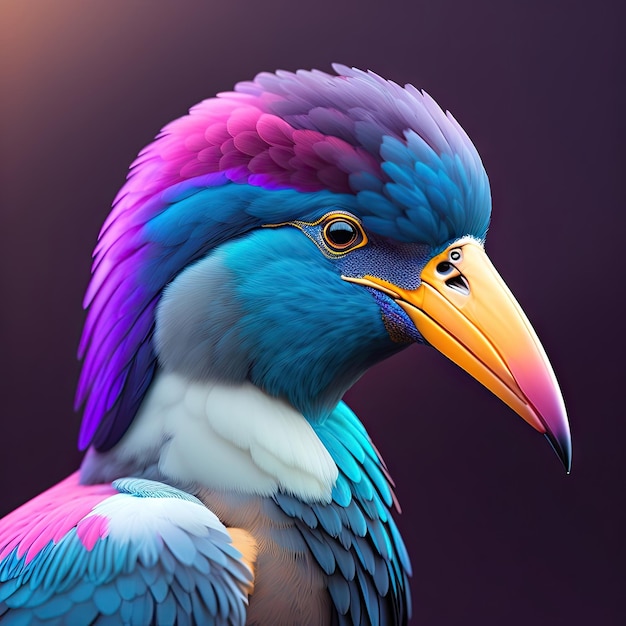 Foto ibis ritratto da vicino ritratto astratto di un uccello opere d'arte digitale