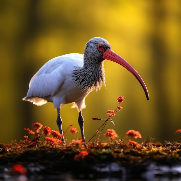 Ibis vogel in zijn natuurlijke habitat Wildlife fotografie Generatieve AI