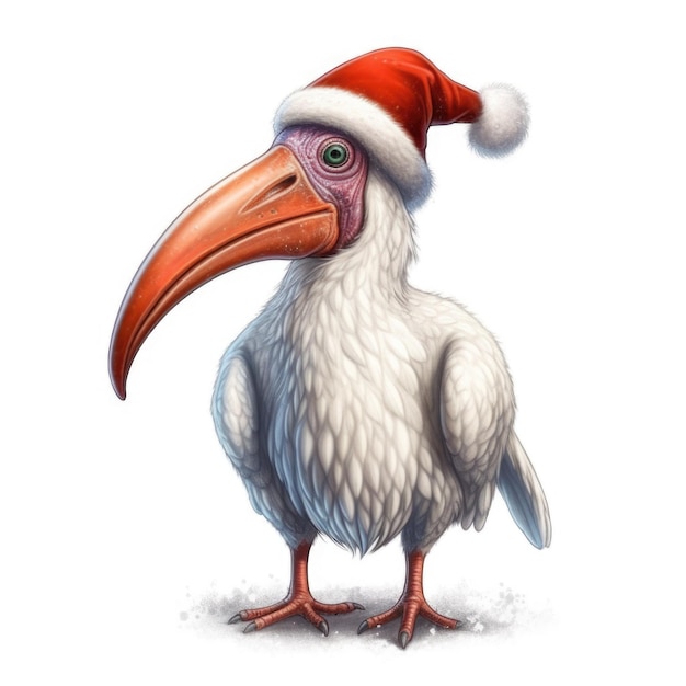 Ibis wearing Santa Hat