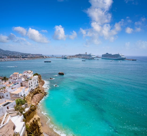 Ibiza Eivissa skyline from Dalt Vila in Balearics