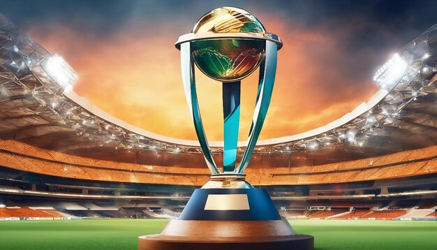 Photo icc mens cricket world cup india 2023_ header or banner on stadium background