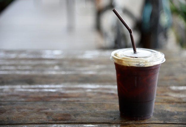 Ice americano coffee в кафе