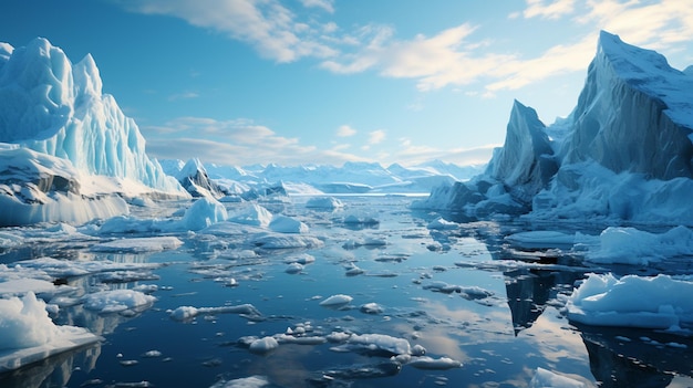 Ice in the antarctica iceberg in the oceangenerative ai