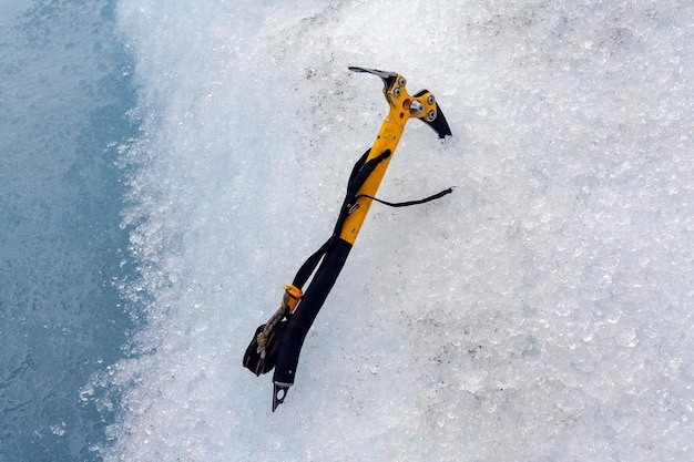 Ice axe and glacial ice