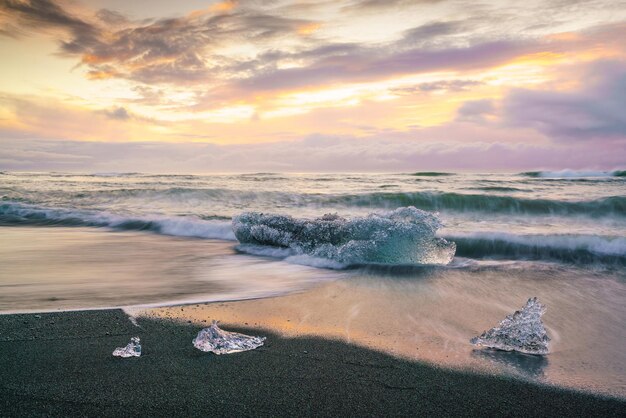 Ice beach in jokulsarlon Iceland