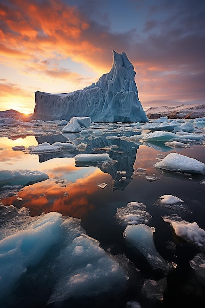 Premium AI Image | Ice berg dramatic focus