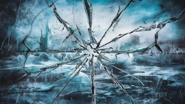 Ice blue cracked grunge texture background