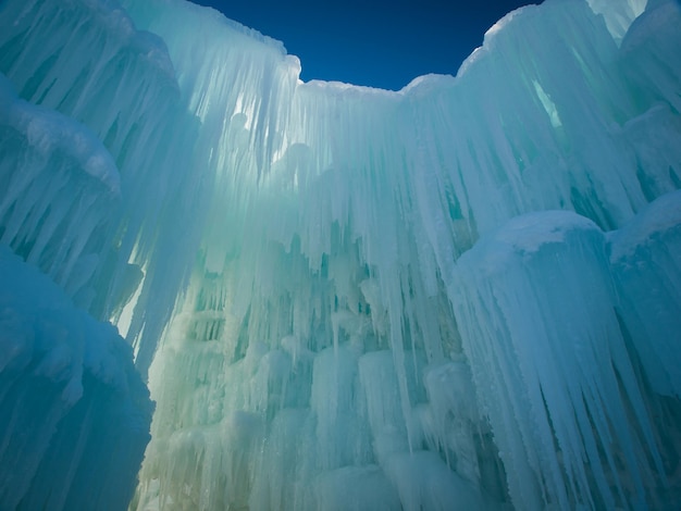 Photo ice castles of siverthorne, colorado.