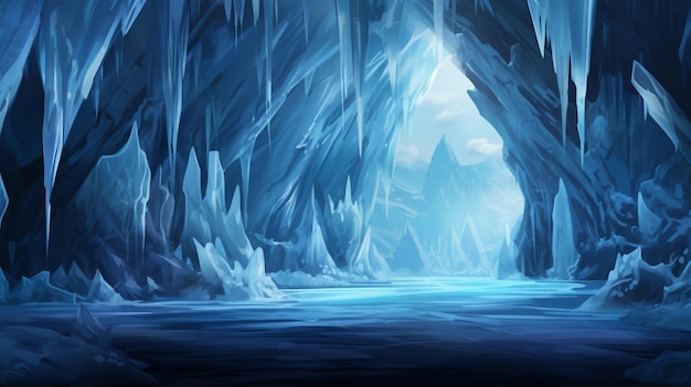 写真 氷の洞窟の背景