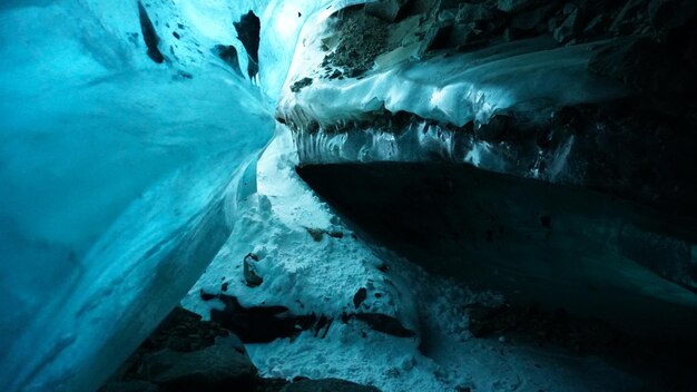 An ice cave of incredible beauty Blue gradient