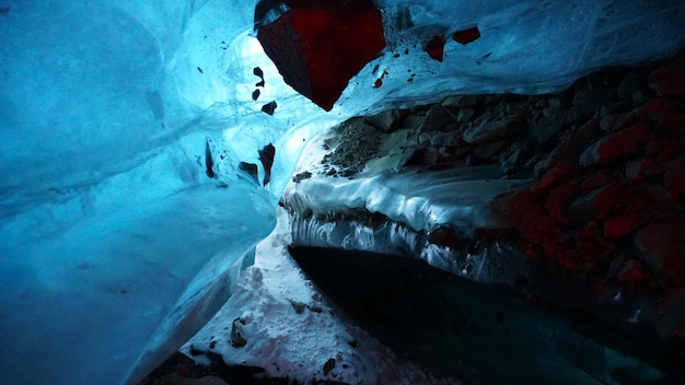 An ice cave of incredible beauty Blue gradient