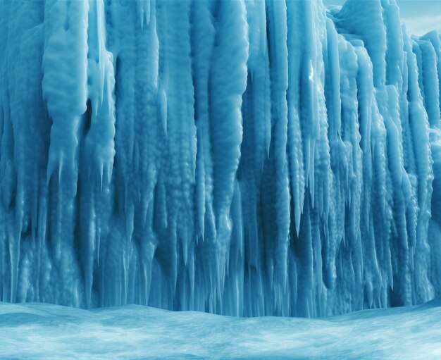 Ледяная пещера с большими сосульками