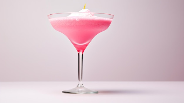 Ice cocktail in Barbie pink on a white background