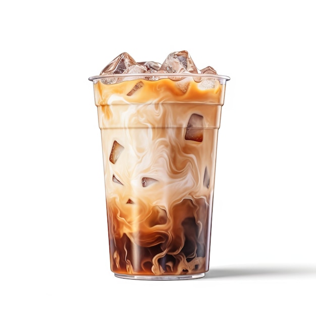 ice coffee in a plastic glass