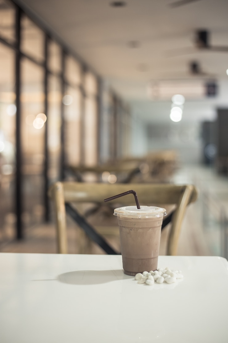 Ice coffee on the table