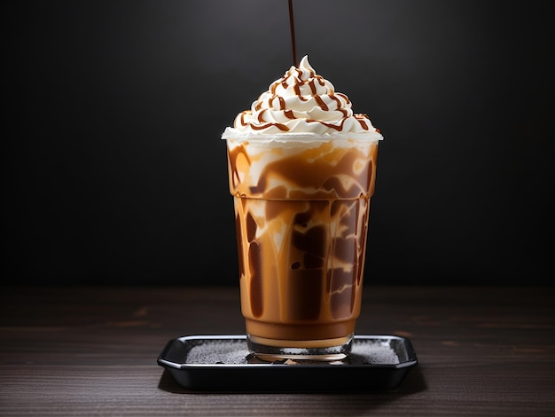 ice coffee with caramel iced