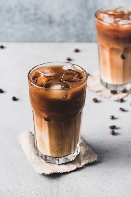 ice coffee with milk background