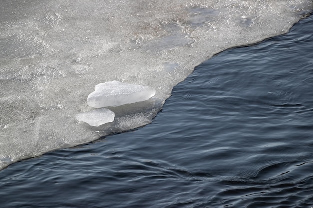 Ice cover on the pond