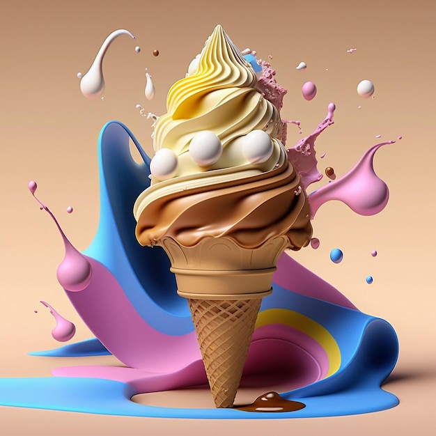 Ice cream ai 3d generated design