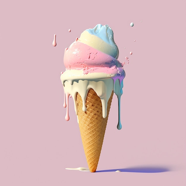 Ice cream ai 3d generated design