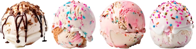 Ice cream ball on white background