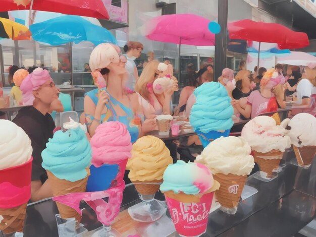 Photo ice cream beautiful close up image ai generated