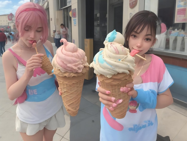 아이스크림 아름다운 클로즈업 이미지 AI 생성